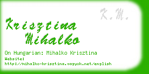 krisztina mihalko business card